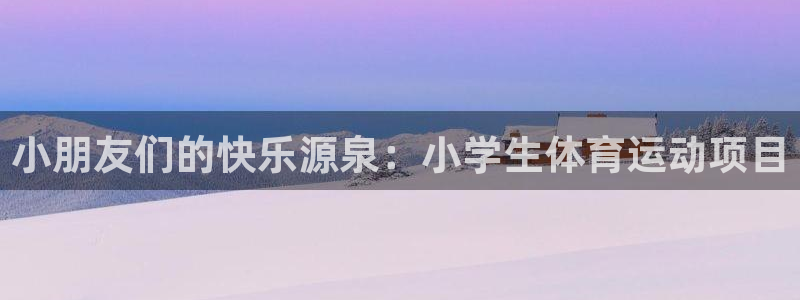 vsport体育在线官网：小朋友们的快乐源泉：小学生体育运动项目